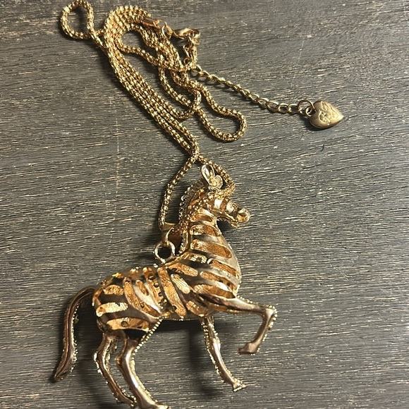 Betsey Johnson 3D Rhinestone Zebra Long Necklace - Picture 3 of 5